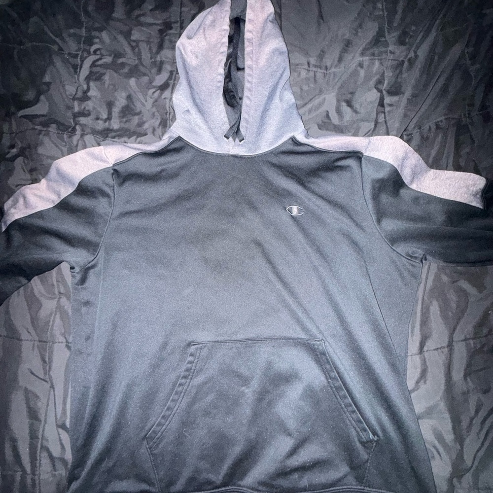 Champion Men's Two-Tone Black & Gray Hoodie